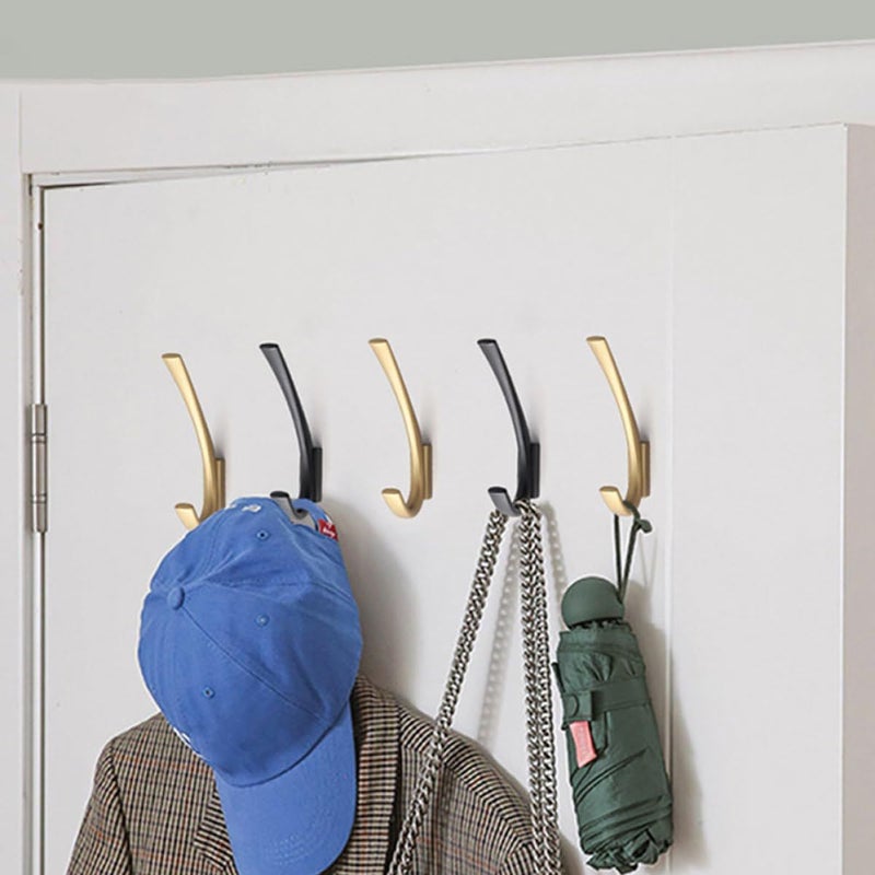 Heavy Duty Wall Mounted Towel Hook Sand Gold Zinc Alloy Coat Hat Rack - Image 4