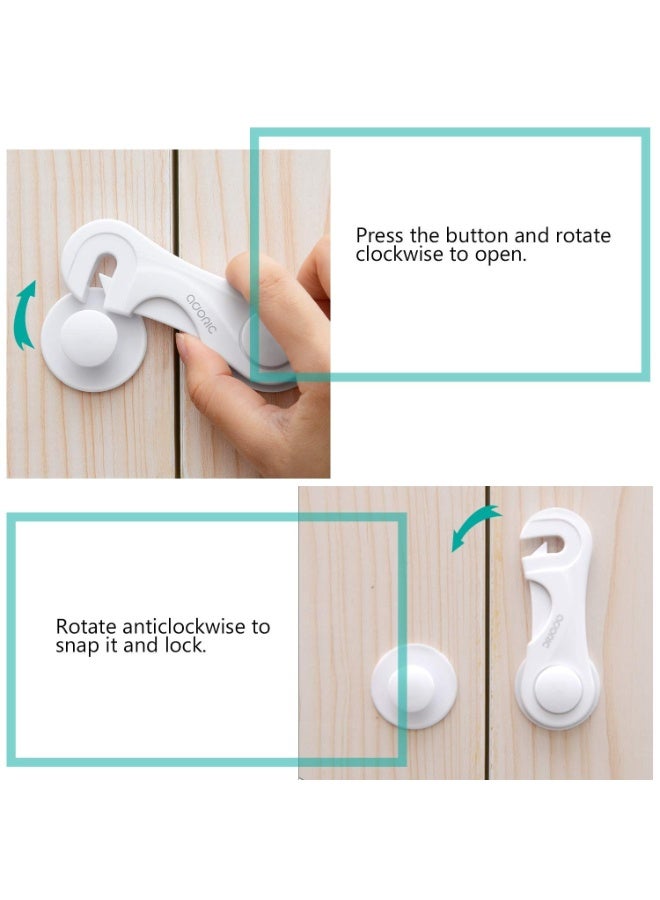 Adoric Life Baby Safety Cabinet Locks (8-Pack) – Child Proof Cabinet & Drawer Locks – No Screws, No Magnets, Easy Adhesive Installation – Multi-Purpose Baby Proofing for Kitchen, Bathroom, Furniture & Toilet Seats - Image 3