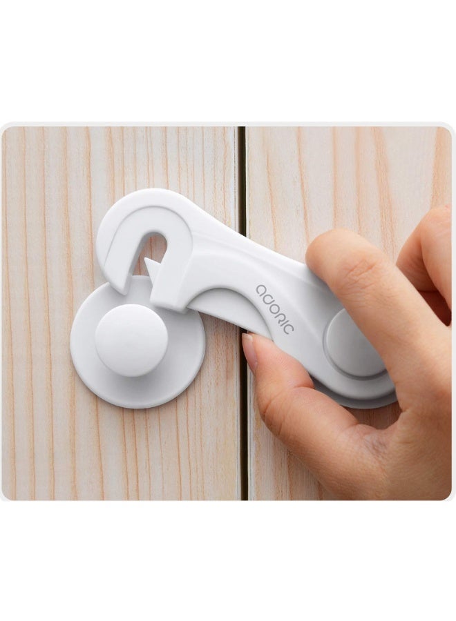Adoric Life Baby Safety Cabinet Locks (8-Pack) – Child Proof Cabinet & Drawer Locks – No Screws, No Magnets, Easy Adhesive Installation – Multi-Purpose Baby Proofing for Kitchen, Bathroom, Furniture & Toilet Seats - Image 1