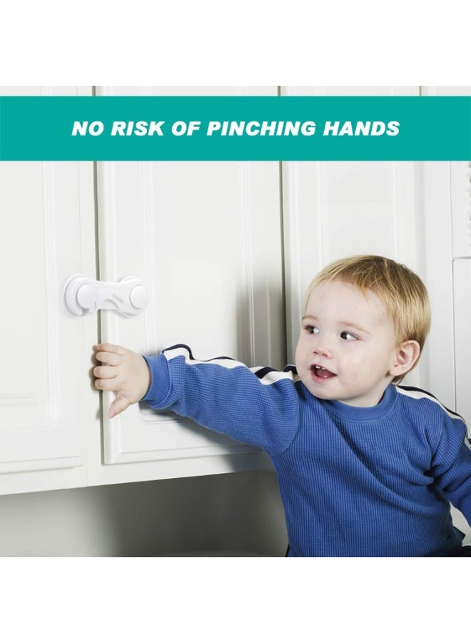Adoric Life Baby Safety Cabinet Locks (8-Pack) – Child Proof Cabinet & Drawer Locks – No Screws, No Magnets, Easy Adhesive Installation – Multi-Purpose Baby Proofing for Kitchen, Bathroom, Furniture & Toilet Seats - Image 2