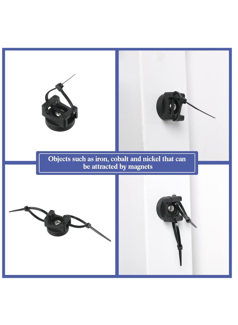 Zikra 15 Pieces Magnetic Cable Zip Tie Base Black Wire Cable Holder Multipurpose Cable Ties Mount Wire Clips Management Base Electrical Cable Ties Supplies for Cable Wire Organization - Image 4
