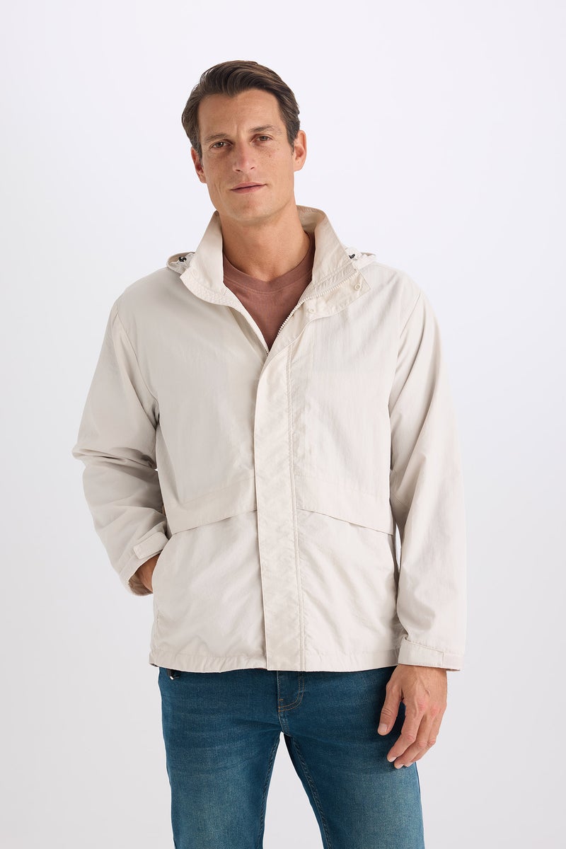 DeFacto Man Regular Fit Hooded Zippered Raincoat  - Image 1