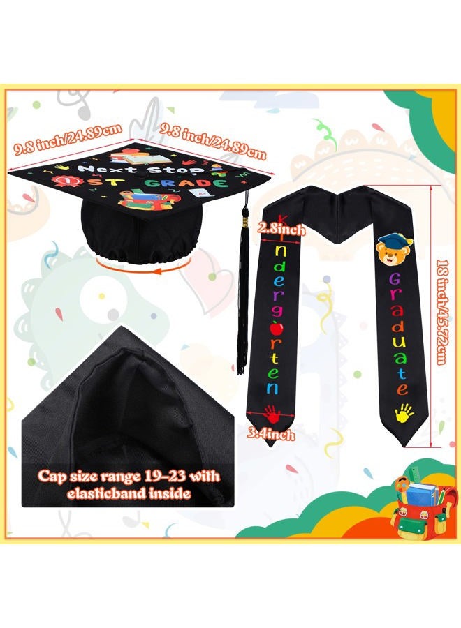 Jetec 2024 Preschool Graduation Cap Kindergarten Graduation Stole for Kids Boys Girls Pre K Stole Child Graduation Cap (Golden Sash,Stylish Style) - Image 2