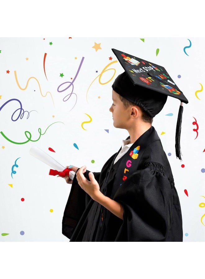 Jetec 2024 Preschool Graduation Cap Kindergarten Graduation Stole for Kids Boys Girls Pre K Stole Child Graduation Cap (Golden Sash,Stylish Style) - Image 5