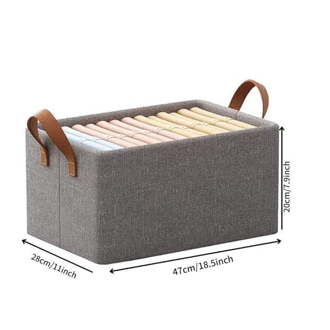 Epark Epark 26L Storage Bag with Steel Frame Support Closet Storage Bin Household Wardrobe Storage Box Large Capacity Foldable Organizer for Clothes Jeans and More with Handles Medium 2  - Image 5