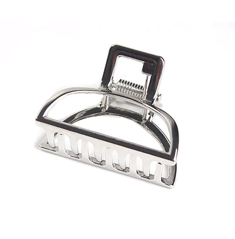 Fodattm 2PCS Small Solid Color Vintage Metal Hair Jaw Clips Hair Clamp Ponytail Holder Hair Claw Hairpin Accessories for Lady Women Silver - Image 3