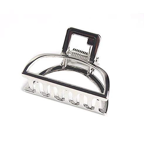 Fodattm 2PCS Small Solid Color Vintage Metal Hair Jaw Clips Hair Clamp Ponytail Holder Hair Claw Hairpin Accessories for Lady Women Silver - Image 1