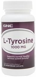 GNC LTyrosine 1000mg 60 Vegetarian Caplets Supports Normal Healthy Nervous System Activity
