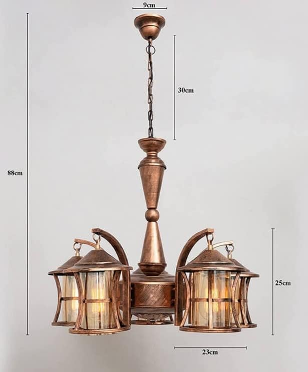 Kinis 5 Light Contemporary Curve Design Copper Antique Jhoomar Chandelier Hanging Light to Décor Home, Living Room, Bedroom, Office, Dining, Cafe, Restaurants (with Bulb) - Image 4