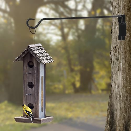 JOUTYFOR 16 inch 2 Pack Swivel Plant Hangers Outdoor Heavy Duty - Black Iron Plant Hanging Hook Bracket for Flowers Baskets Pots Bird Feeder Lanterns Wind Chimes - Image 5