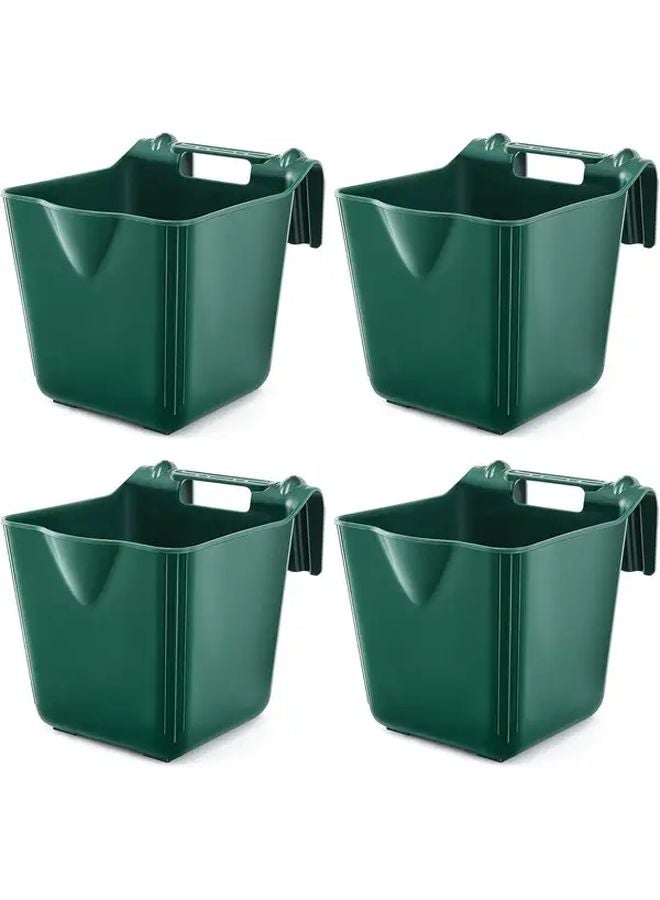 قطعتان من مغذي التبن الخطاف البلاستيكي الأخضر للخيول والماشية في الإسطبل والمراعي - Image 3