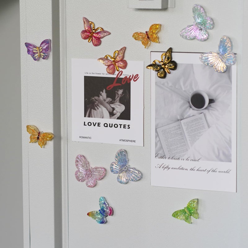 Tandarui â€‹Tandarui 18Pcs 3D Colorful Butterfly Fridge Magnets,Stong Decorative Magnets for Refrigerators, Office Whiteboards School Lockers (18, BB) - Image 3