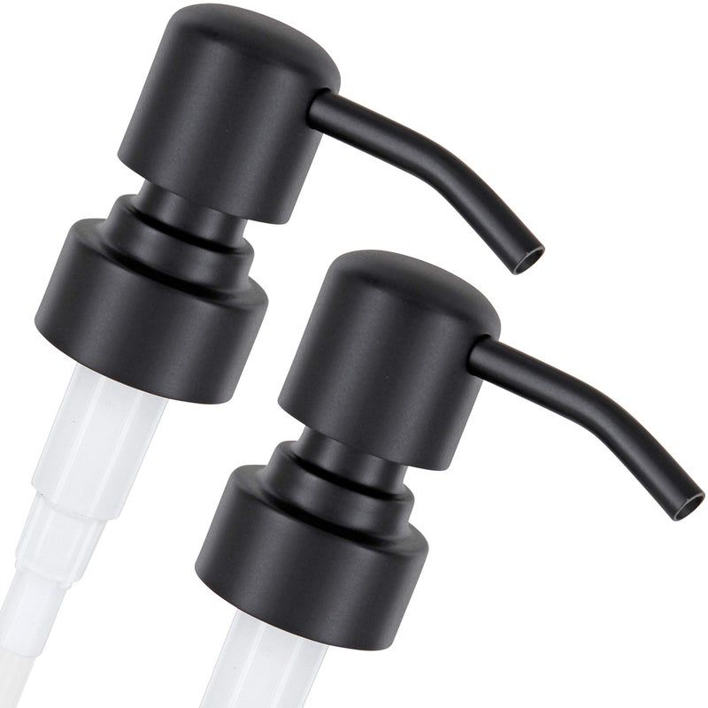 ALTGLAS Twin Pack  2X Stainless Steel Soap Pump Zagreb as Replacement for Liquid Hand Soap Dispensers Matte Black  Fits eg Jack Bottle
