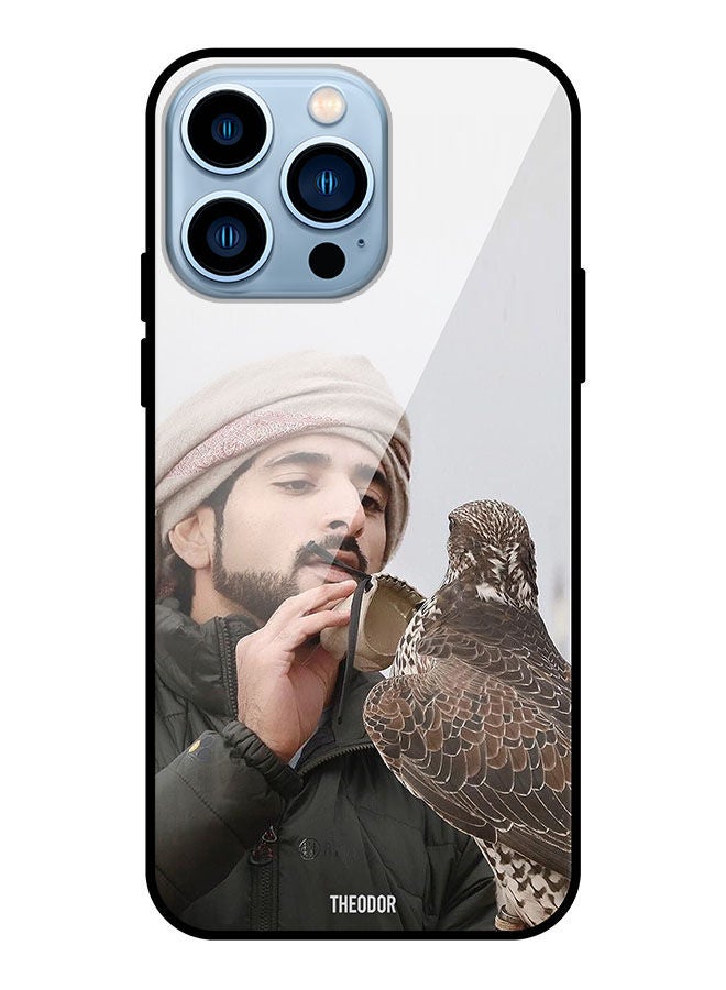 Theodor Protective Tempered Glass Case Cover For Apple iPhone 13 Pro Sheikh Hamdan Loving His Eagle - Image 1