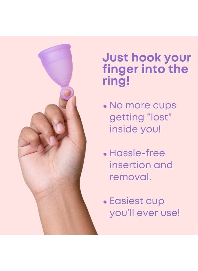 Azah Menstrual Cup for Women Small [Upto 10 Hrs Protection] | 100% Medical Grade Silicone | Reusable Menstrual Cups for Periods | No Leakage | Odour & Rash Free, Ultra Soft Menstrual Cup | Pack of 2 - Image 3