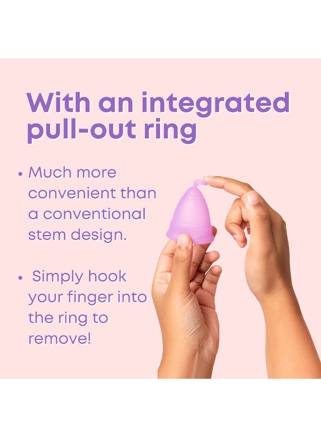 Azah Menstrual Cup for Women Small [Upto 10 Hrs Protection] | 100% Medical Grade Silicone | Reusable Menstrual Cups for Periods | No Leakage | Odour & Rash Free, Ultra Soft Menstrual Cup | Pack of 2 - Image 4