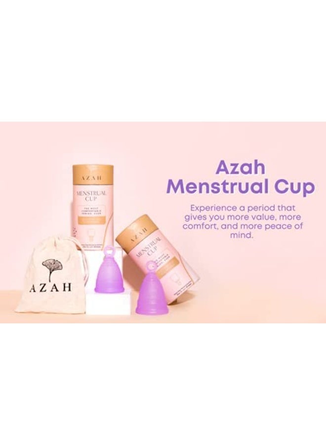 Azah Menstrual Cup for Women Small [Upto 10 Hrs Protection] | 100% Medical Grade Silicone | Reusable Menstrual Cups for Periods | No Leakage | Odour & Rash Free, Ultra Soft Menstrual Cup | Pack of 2 - Image 2