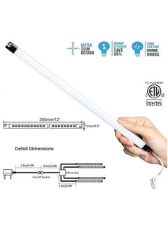 ماركة غير محددة مجموعة شرائط إضاءة LED - 4X 30 سم لإضاءة العرض لحالة Detolf / رف تحت الخزانة - توفير الطاقة - شريط إضاءة تحت الخزانة بطول أقل (أبيض بارد، 6000K) - فيش بريطاني.  - Image 5