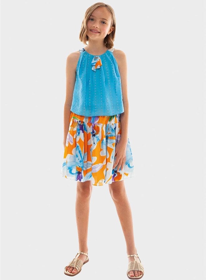 Lia Lea Girl Blue - Orange Skirt - Image 1