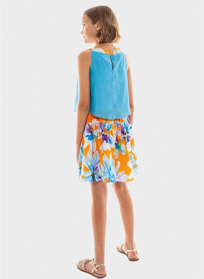 Lia Lea Girl Blue - Orange Skirt - Image 3