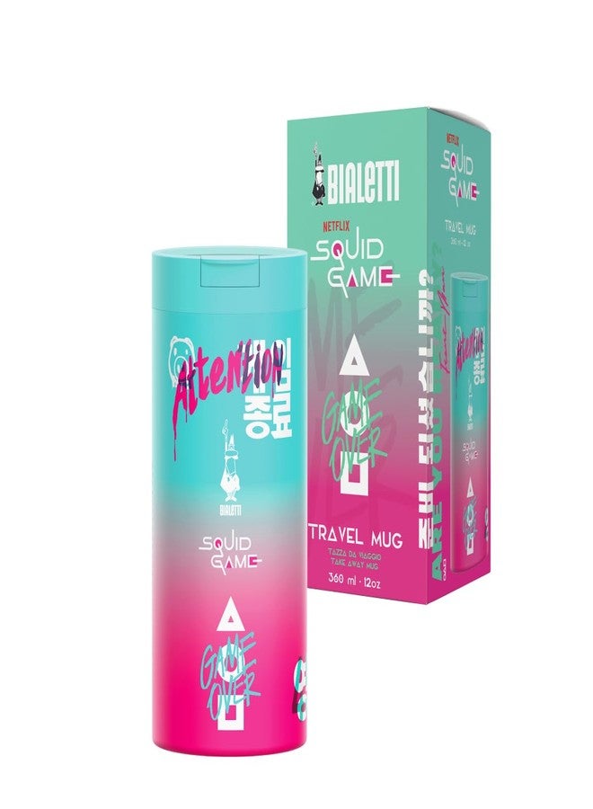 BIALeTTI كوب السفر بيلاتتي من لعبة الحبار© - مصنوع من الفولاذ المقاوم للصدأ مزدوج الجدار، معزول حرارياً، يحتفظ بالبرودة لمدة 8 ساعات/بالحرارة لمدة 4 ساعات، مثالي للسفر والاستخدام اليومي (12 أونصة - 360 مل) - Image 1