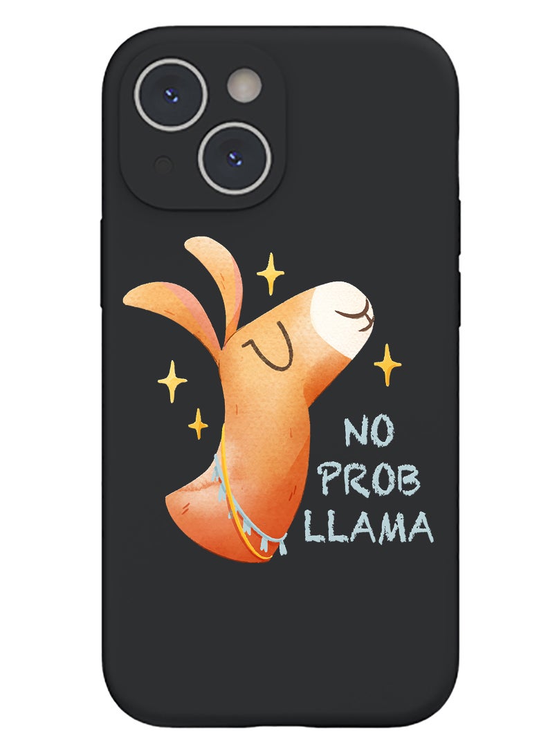 Theodor Protective Slim Fit Case Liquid Silicone Cover with Full Body Protection Anti-Scratch Shockproof Case For iPhone 15 Plus Black - No prob llama  - Image 1