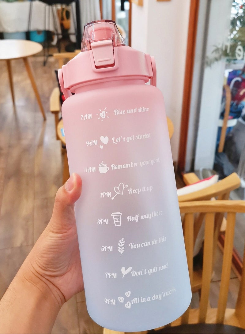 general 1-Piece Gradient Color Frosted Water Bottle – 800ml Leakproof Design with Straw, Flip Top  Time Marker – Portable for Sports, Fitness, Office, School, Gym, Outdoor Activities, Travel  Cycl - Image 4