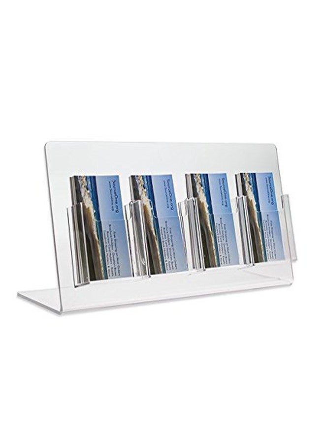 SourceOne Source One Deluxe 4 Pocket Vertical Clear Business Card Holder - Counter Top - Image 1