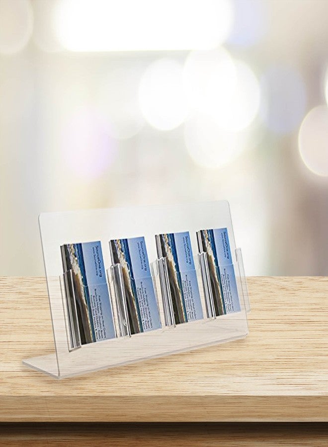SourceOne Source One Deluxe 4 Pocket Vertical Clear Business Card Holder - Counter Top - Image 3
