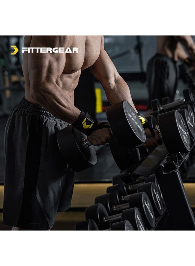 Fittergear Fitness Wrist Support For Men, Bench Press Wrist Guard, Weightlifting Strength Training Anti-sprain Sports Bandage, Black, One Pair - Image 2