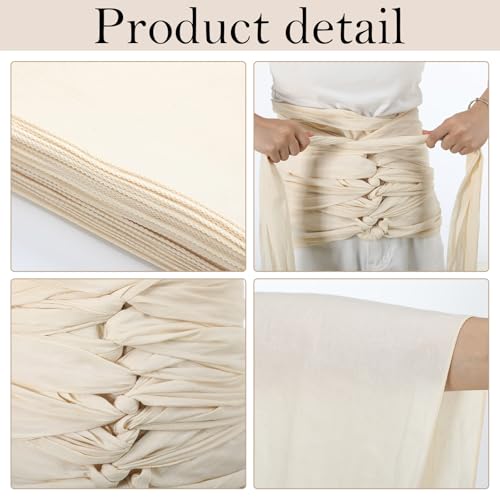 Hahafelt Bengkung Postpartum Belly Binding Wrap Traditional White Unbleached Muslin Cotton Cloth Postpartum Wrap for Women Pregnancy Waist Supply 17 Yards Long(Locked Edge) - Image 3