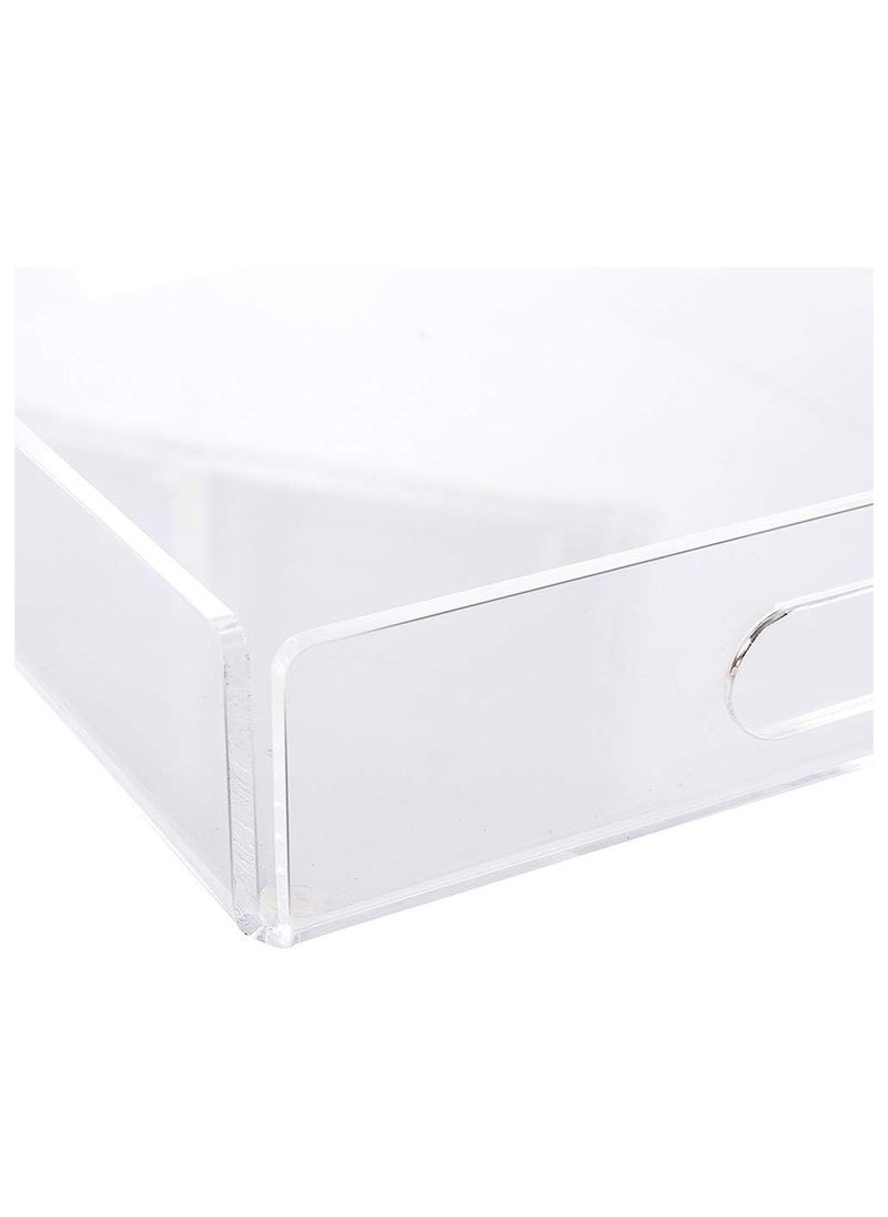 Saudi Deals - Acrylic Serving Tray with Handles, Clear Decorative Stylish Trays for Serving Food and Breakfast in Home and Kitchen, Single Tray - Image 1