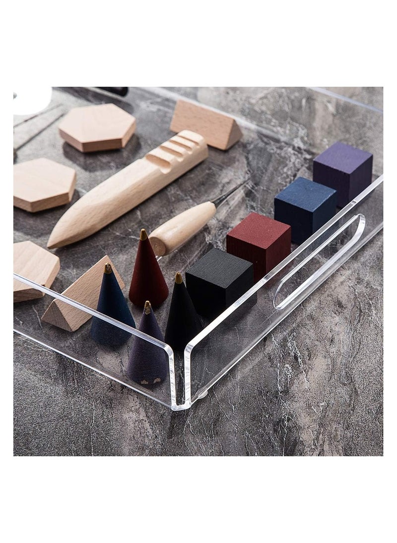 Saudi Deals - Acrylic Serving Tray with Handles, Clear Decorative Stylish Trays for Serving Food and Breakfast in Home and Kitchen, Single Tray - Image 1