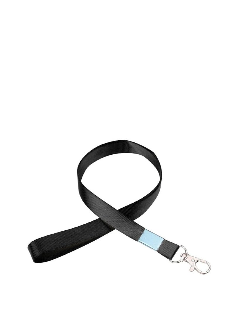 Terabyte Lanyard Neck Strap,50 pcs Nylon Lanyards for Id Badges Key Lanyard with Clip ID Neck Strap Lanyard,for Name Badge Holder,Id Card,Keys,Cell Mobile Phone BLACK COLOR - Image 1