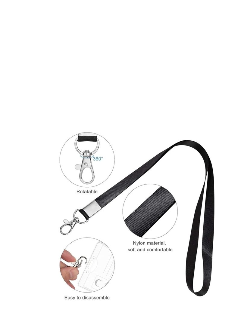 Terabyte Lanyard Neck Strap,50 pcs Nylon Lanyards for Id Badges Key Lanyard with Clip ID Neck Strap Lanyard,for Name Badge Holder,Id Card,Keys,Cell Mobile Phone BLACK COLOR - Image 2