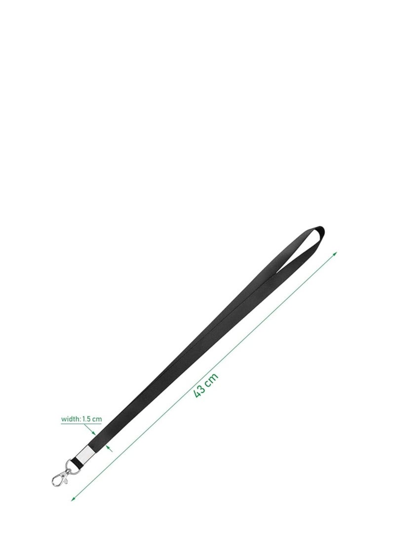 Terabyte Lanyard Neck Strap,50 pcs Nylon Lanyards for Id Badges Key Lanyard with Clip ID Neck Strap Lanyard,for Name Badge Holder,Id Card,Keys,Cell Mobile Phone BLACK COLOR - Image 3