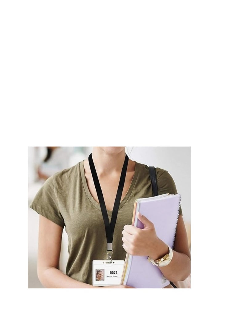 Terabyte Lanyard Neck Strap,50 pcs Nylon Lanyards for Id Badges Key Lanyard with Clip ID Neck Strap Lanyard,for Name Badge Holder,Id Card,Keys,Cell Mobile Phone BLACK COLOR - Image 4