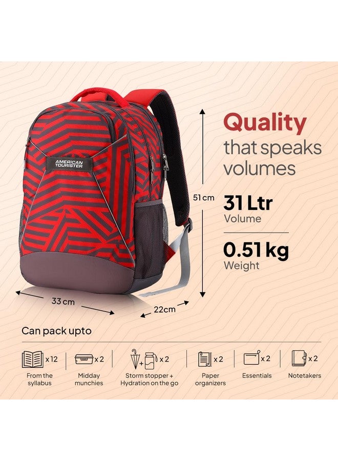 AMERICAN TOURISTER American Tourister 32.5 Ltrs Large Size Standard Backpack (Amt Mist Sch Bag03 Red), Dark Red - Image 2