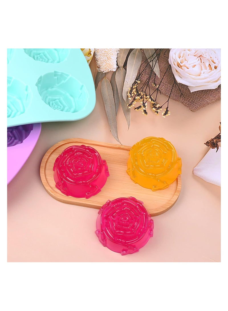 SYOSI 2 Pcs Silicone Rose Mold Large Rose Flower Soap Mold Flower Shape Fondant Ice Cube Trays Food Grade Silicone and BPA Free Perfect for Soap Mousse Jelly Chocolate Dishwasher Safe - Image 5