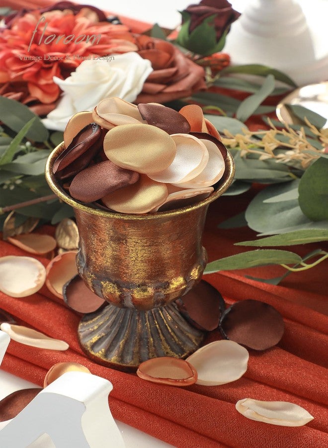 Floroom 300pcs Rose Petals Rust Brown Earth Tones Faux Silk Flower Petals for Wedding Flower Girl Basket Aisle Scatter Dinner Table Centerpieces Party Confetti Bridal Shower Romantic Night Decoration - Image 4