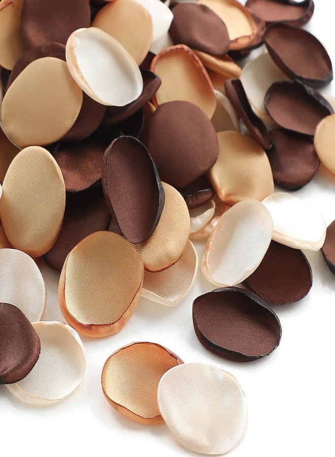 Floroom 300pcs Rose Petals Rust Brown Earth Tones Faux Silk Flower Petals for Wedding Flower Girl Basket Aisle Scatter Dinner Table Centerpieces Party Confetti Bridal Shower Romantic Night Decoration - Image 1