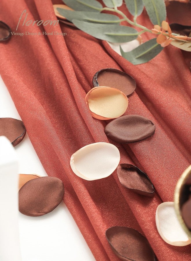 Floroom 300pcs Rose Petals Rust Brown Earth Tones Faux Silk Flower Petals for Wedding Flower Girl Basket Aisle Scatter Dinner Table Centerpieces Party Confetti Bridal Shower Romantic Night Decoration - Image 5