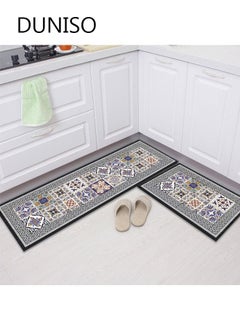 DUNISO 2PCS Non-Slip Kitchen Rugs and Mats, Anti-Fatigue Hallway Kitchen Runner Rug Set Backing Floor Mat for Kitchen Laundry Bathroom Office 40*60cm&40*120cm  - Image 1