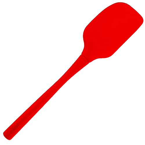 Kosh Full Silicone Body Spatula Premium Silicone Non-Stick Heat Resistant Spatulas with Steel Core Kitchen Utensils Non-Stick for Cooking, Baking and Mixing, 27cm,Red - Image 1