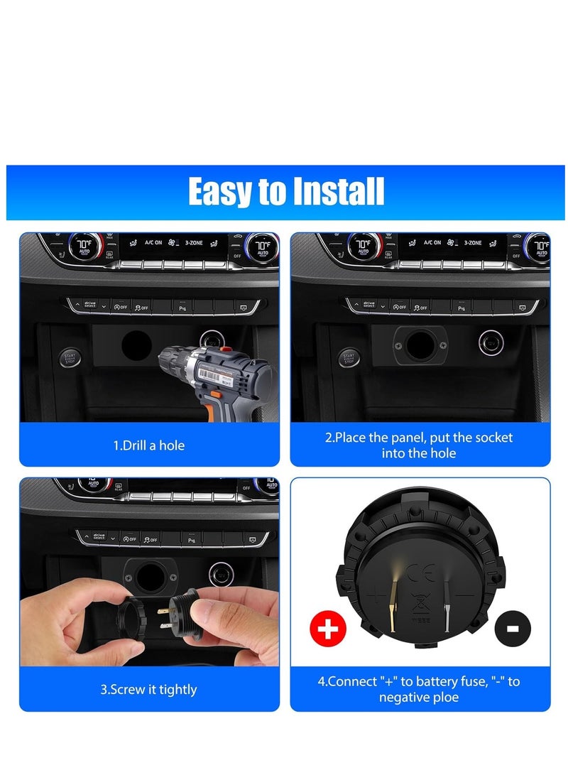 KASTWAVE جهاز قياس البطارية 2PCS، مقياس جهد LED رقمي مقاوم للماء DC 12V دوائر لسيارة مقياس جهد البطارية لأغراض بحرية، جسم قصير  - Image 5