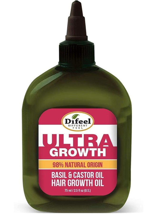 Difeel Ultra Growth Hair Growth Oil, 98% Natural Origin, Basil & Castor Oil - Image 1