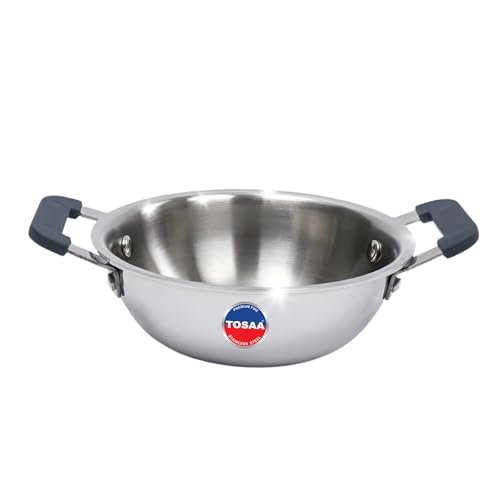 TOSAA TRIPLY MINI KADHAI, Mini Triply Kadhai – 3 Layer Base,Ideal for Frying, Tadka,Compact & Heavy Duty | Induction Base | Multipurpose Cookwar | 480 ml - Image 1