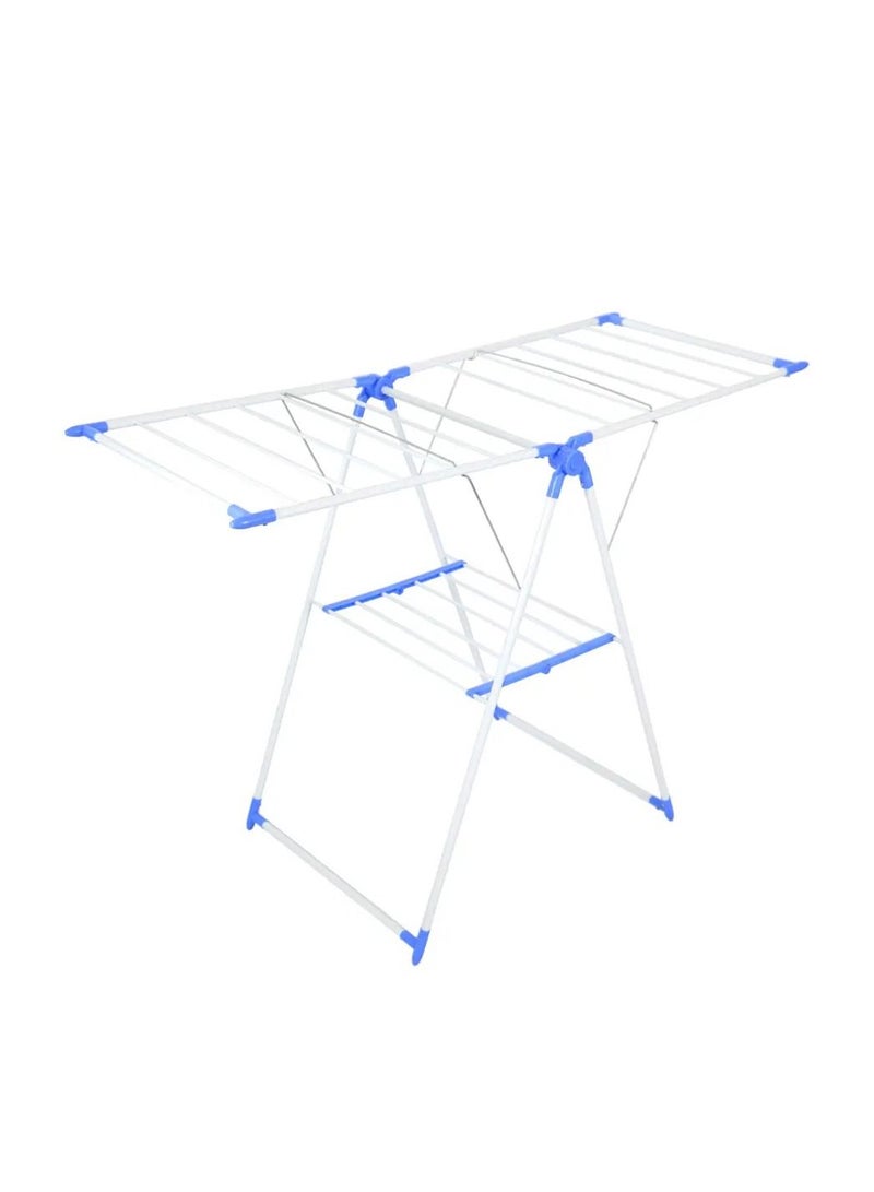 Plast Steel Floor Cloth Dryer Stand Wing Style - Hi Quality Foldable Cloth Dryer/Clothes Drying Stand  (2 Tier)  - Image 1