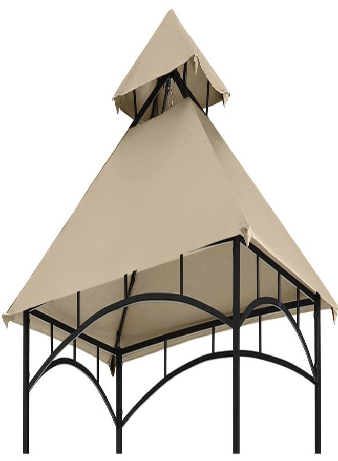 COOSHADE Grill Gazebo Replacement Canopy Roof Outdoor Double Tiered Barbecue Gazebo Top Cover Fit for Model L-GZ238PST-11(Beige) - Image 1