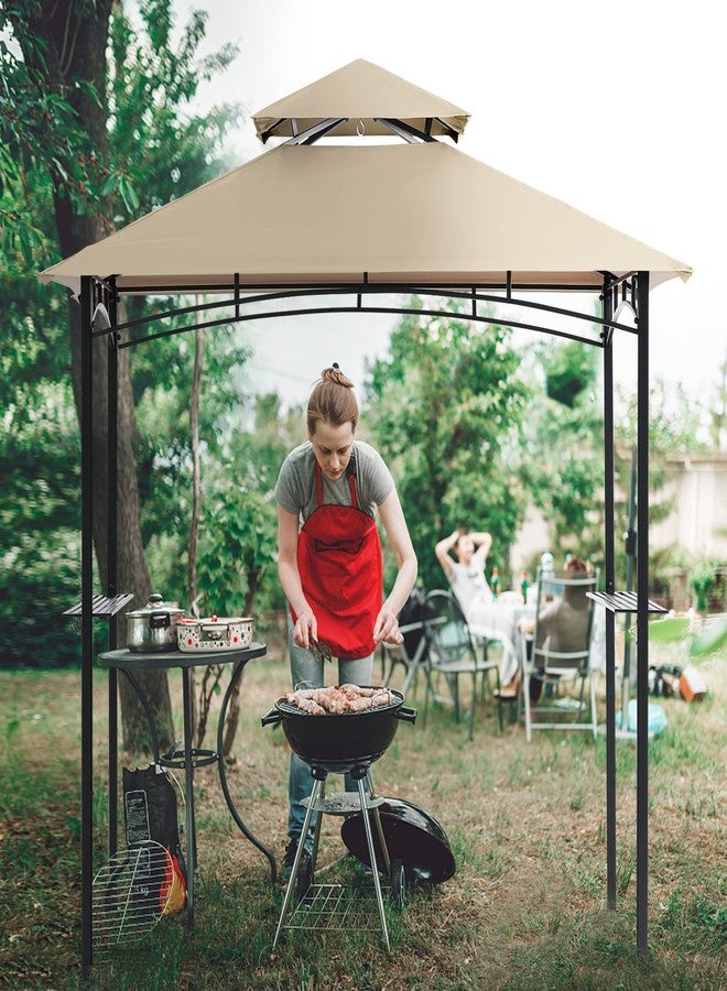 COOSHADE Grill Gazebo Replacement Canopy Roof Outdoor Double Tiered Barbecue Gazebo Top Cover Fit for Model L-GZ238PST-11(Beige) - Image 5